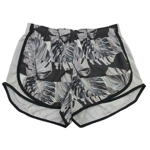 Nike Pants - Nike Dri-Fit Running Shorts Womens Medium Gray Tropical Print Lined Athletic Gym
